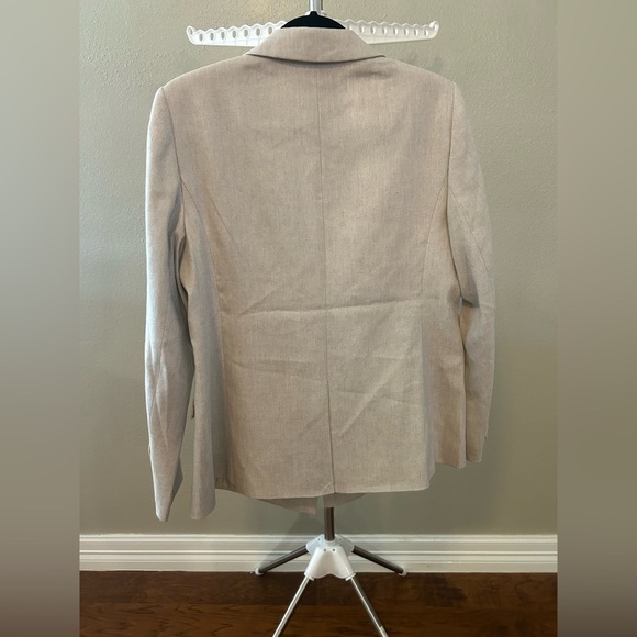 Ann Taylor Cream Blazer Suit with Pinstripe Lining - Picture 6 of 13